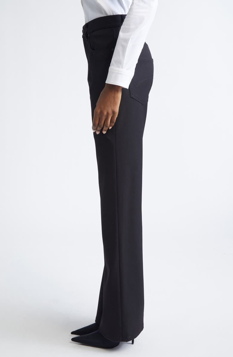 Balenciaga Straight Fit Stretch Wool Twill Tailored Pants, Alternate, color, 1000 Black