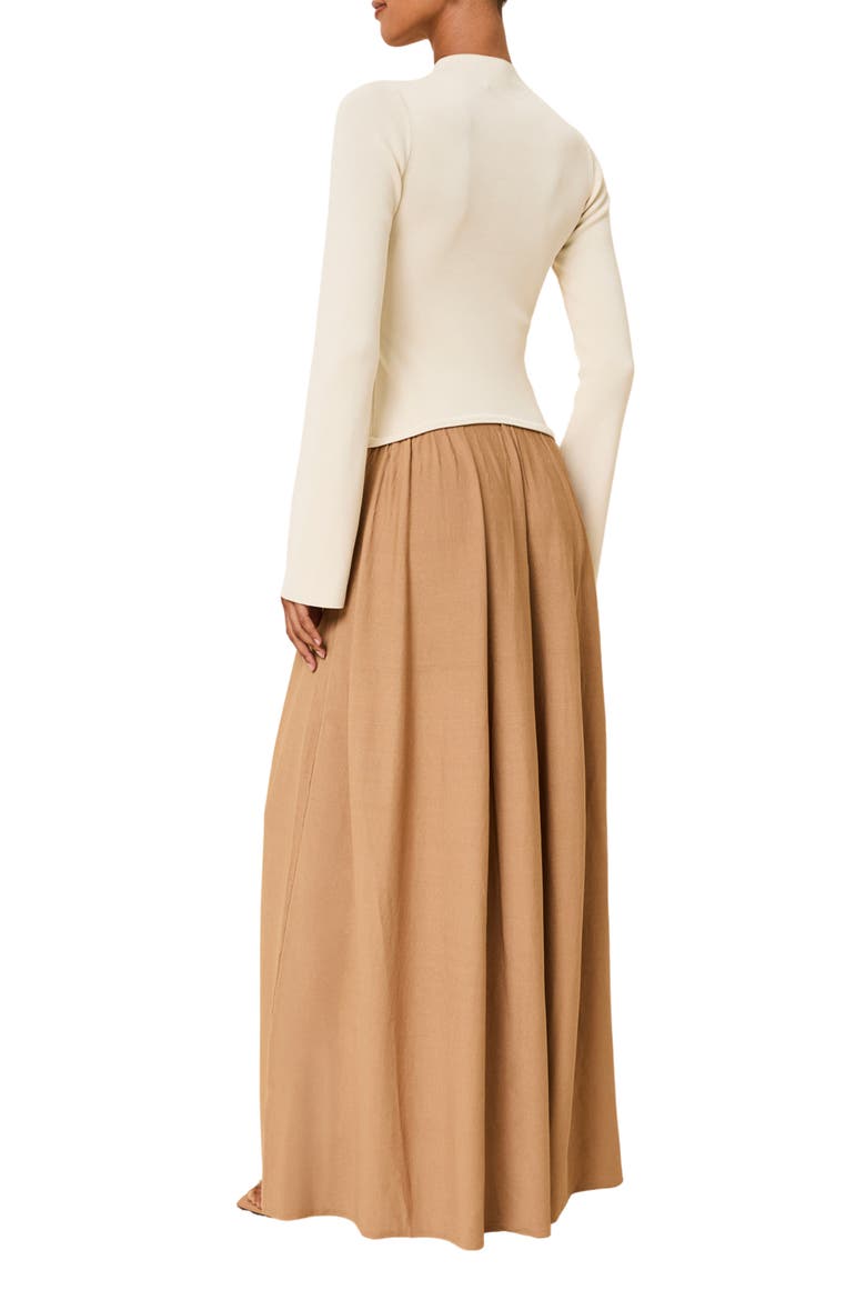 Soglio Long Sleeve Maxi Swetter Dress, Alternate, color, CAMEL