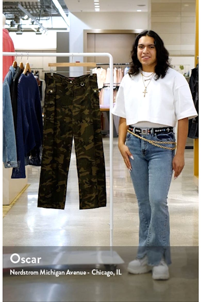 Aya Camo Print Low Rise Cargo Pants video