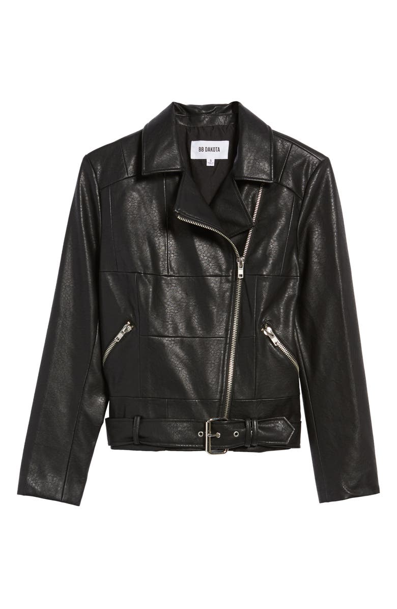 BB Dakota by Steve Madden BB Dakota Maria Washed Faux Leather Patchwork Jacket, Alternate, color, 
