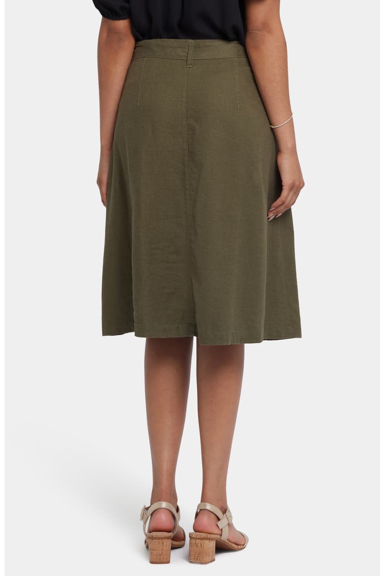 Tie Waist Linen Blend Skirt, Alternate, color, BAY LEAF