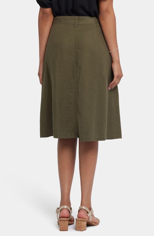 Nydj Tie Waist Linen Blend Skirt