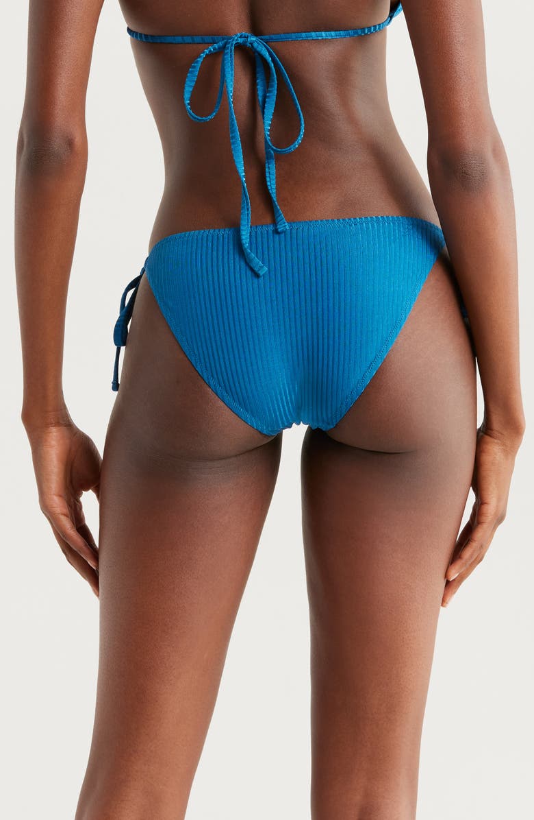 lemlem Rekka Side Tie Bikini Bottoms, Alternate, color, Beri Teal