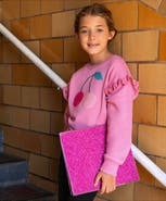 Lands' End Girls Long Sleeve Ruffle Sweatshirt