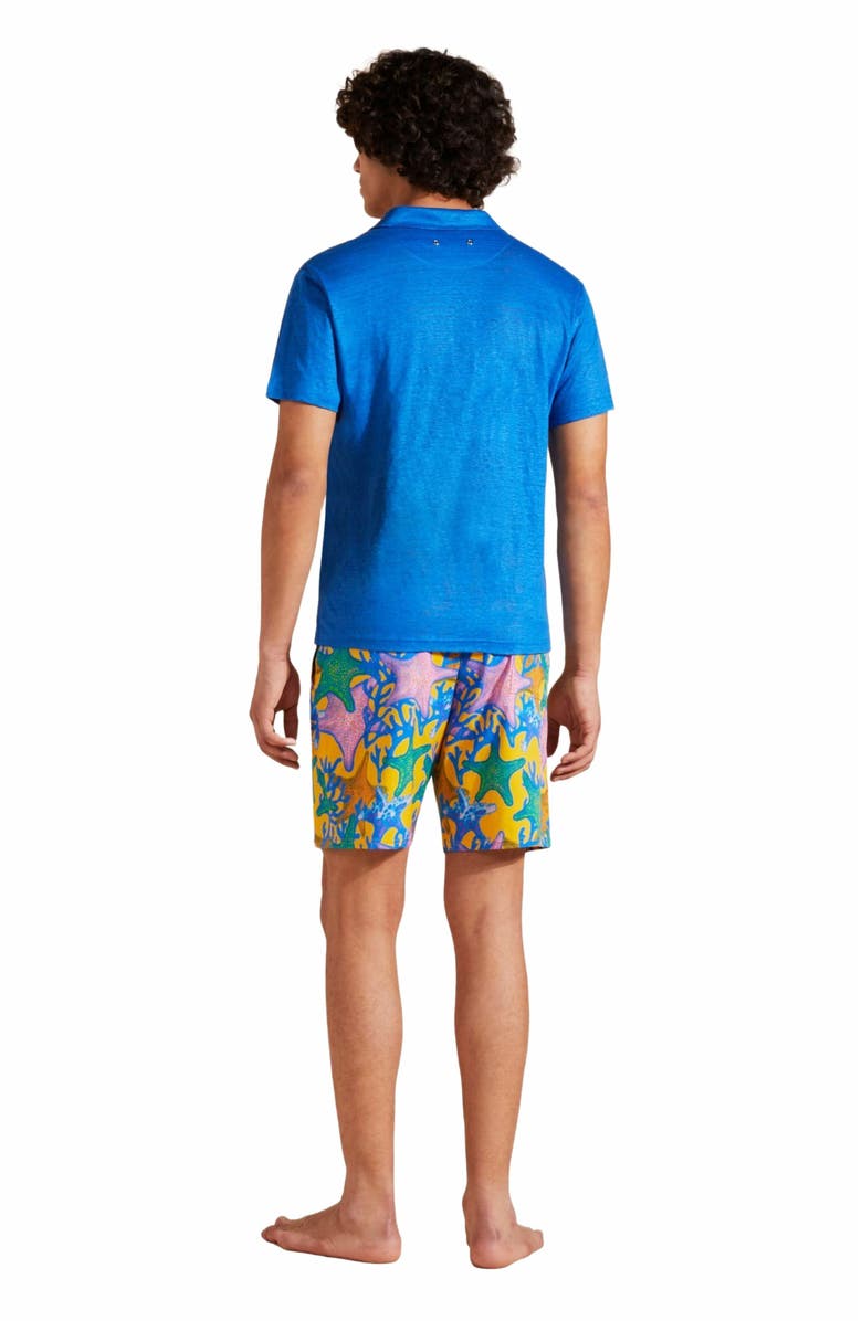 Vilebrequin Men Linen Jersey Polo Shirt Solid, Alternate, color, Palace