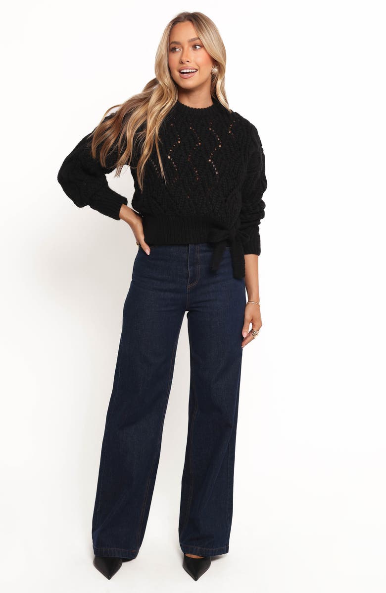 Petal & Pup Birdie Open Stitch Side Tie Sweater, Alternate, color,