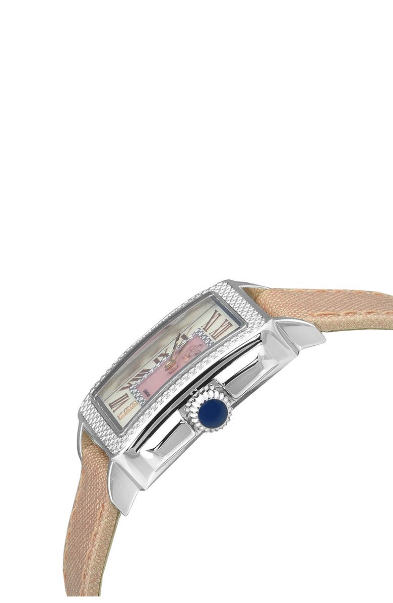 GV2 Womens Padova Swiss Diamond Rectangle Leather Watch, 28.5mm - 0.014 ctw, Alternate, color, 