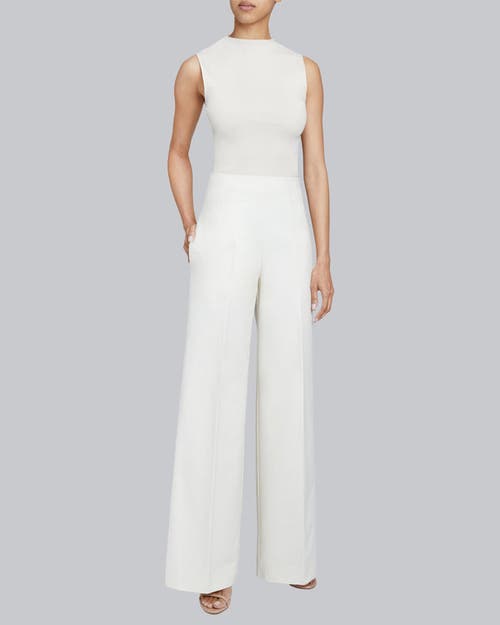Santorelli Maggie High-rise Cotton Poplin Pants In Ivory