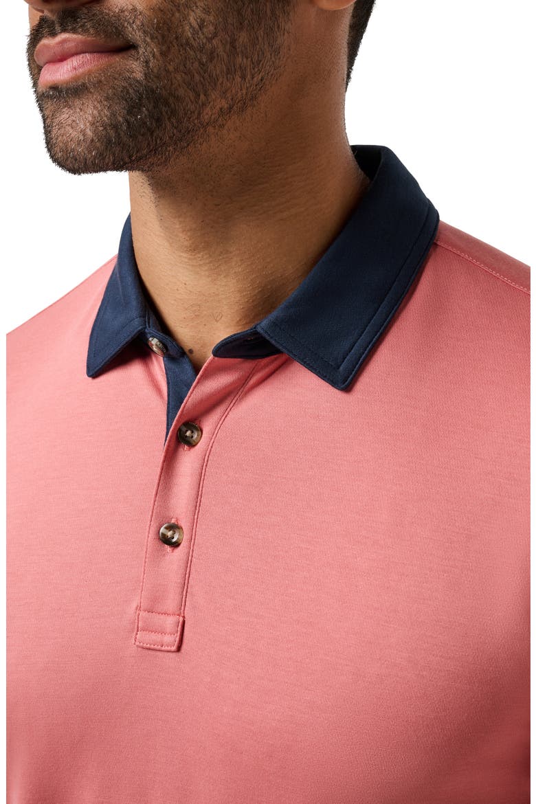 All Day Social Club Contrast Collar Cotton Blend Polo Shirt, Alternate, color, BRICK DUST
