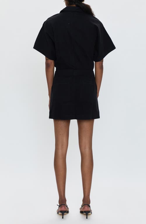 Pistola Tully Front Snap Minidress In Black