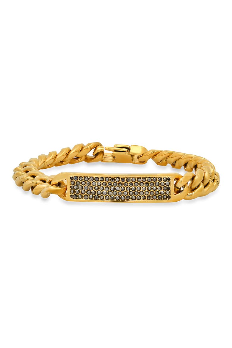 Men's Crystal Pavé Bar Chain Bracelet, Main, color, GOLD
