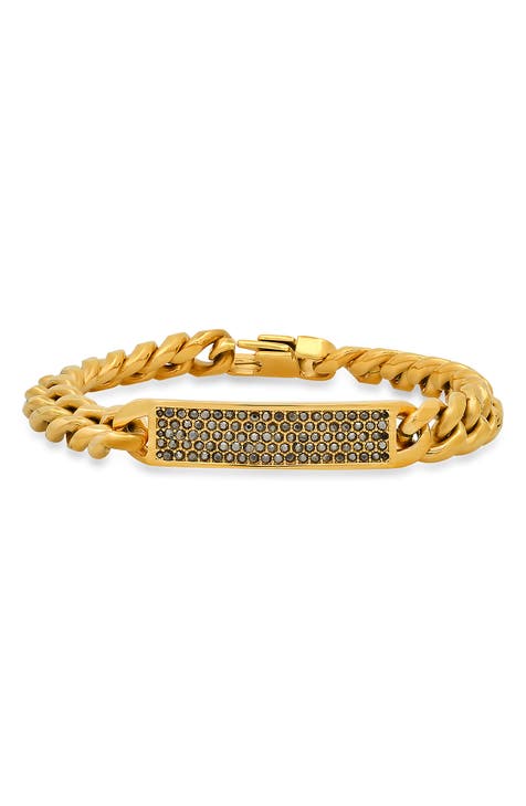 Men's Crystal Pavé Bar Chain Bracelet