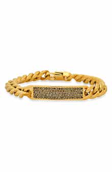 HMY JEWELRY Men's Crystal Pavé Bar Chain Bracelet