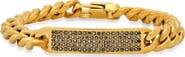HMY JEWELRY Men's Crystal Pavé Bar Chain Bracelet
