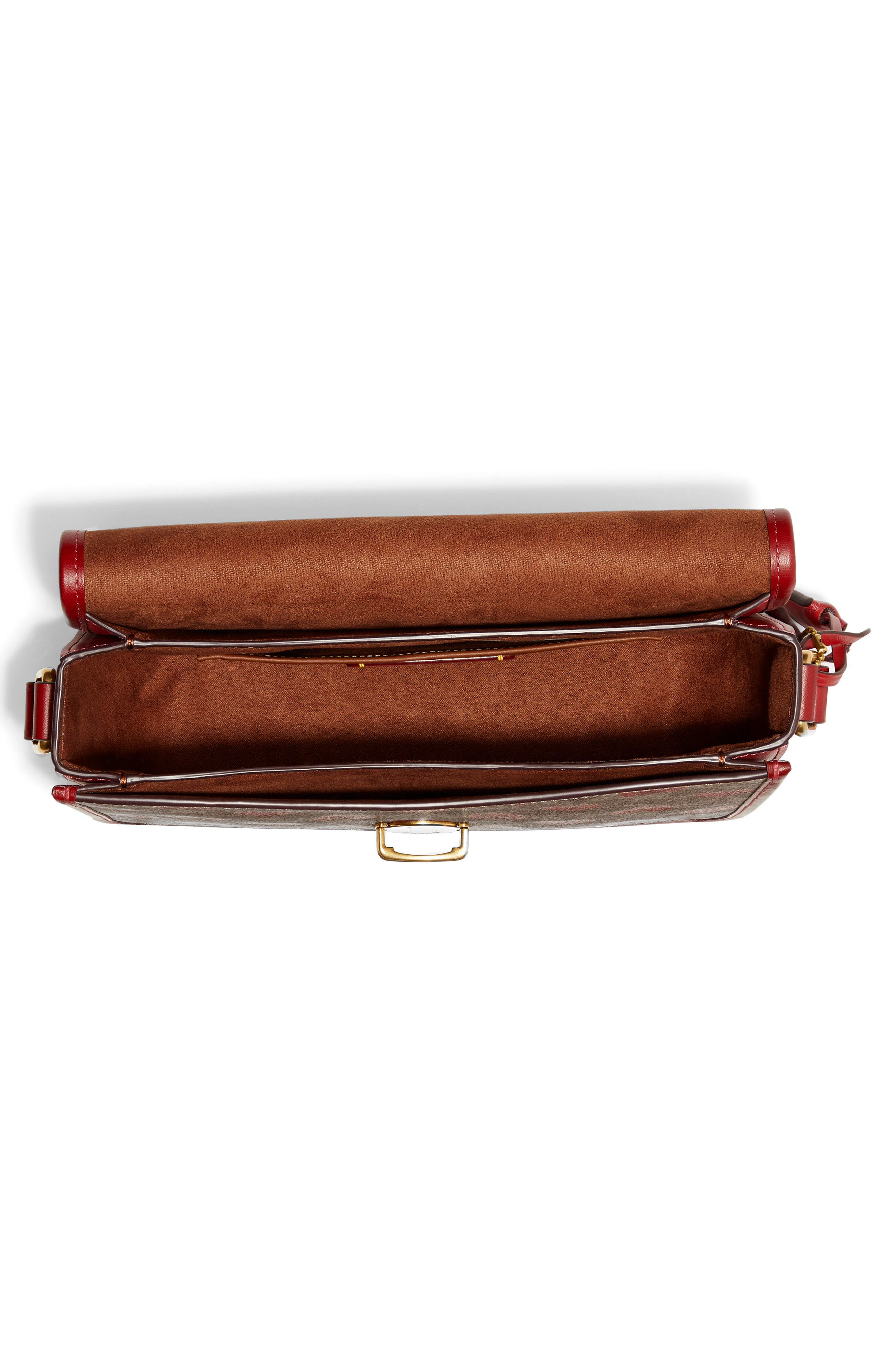 Coated Canvas Signature Crossbody Bag, Alternate, color, B4/ TAN RED APPLE
