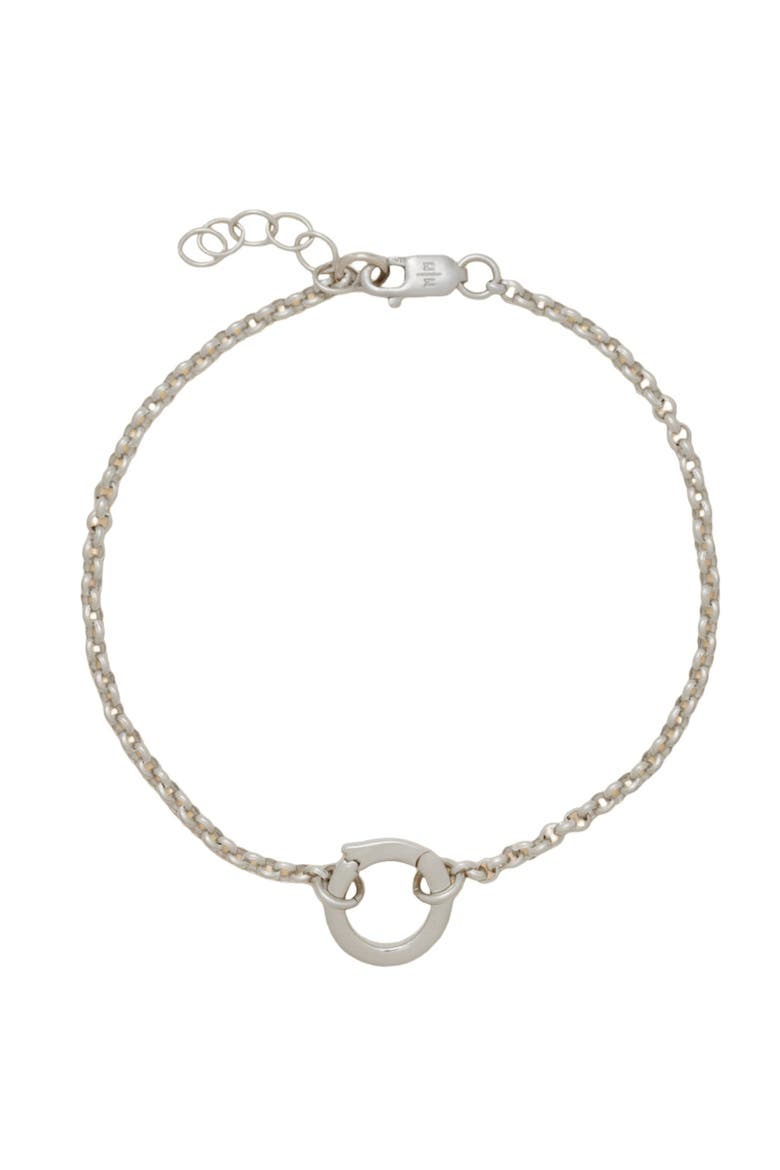 Rolo Charm Bracelet with Link Lock, Main, color, Silver