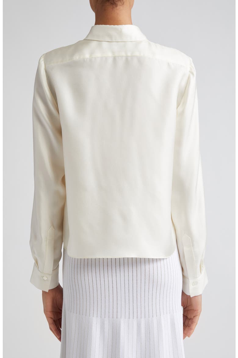 Lara Silk Button-Up Top, Alternate, color, IVORY