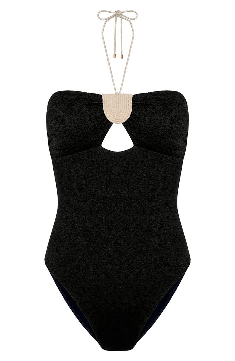 ViX Paula Hermanny Firenze Yara One-Piece Swimsuit, Alternate, color, Black