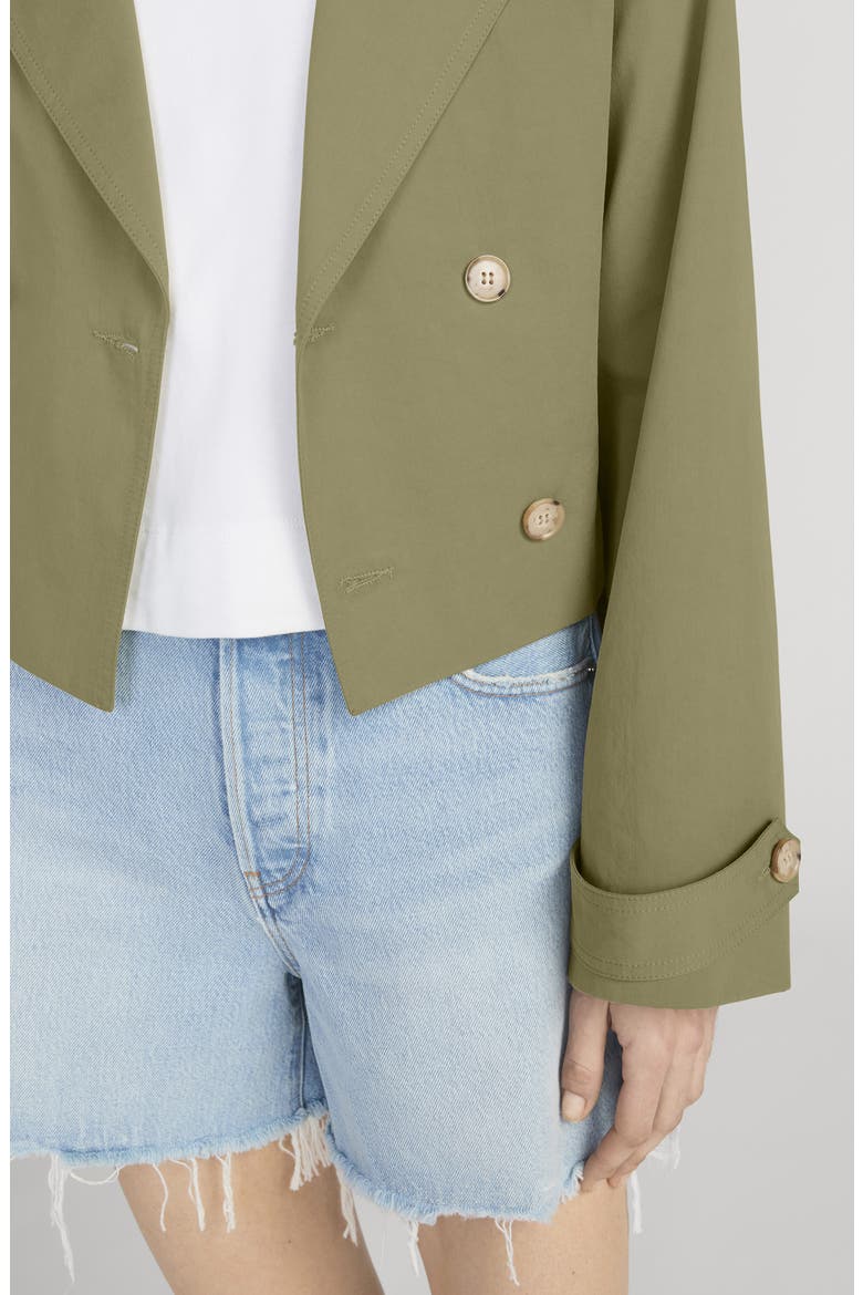 The Uniform Short Trench Coat, Alternate, color, MILITARY GREEN