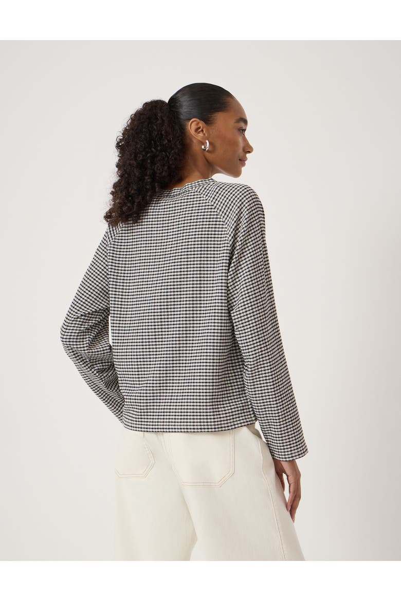Matilda Gingham Raglan Top, Alternate, color, Navy Blue