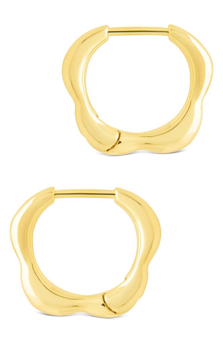 Sterling Forever Aileen Molten Micro Hoop Earrings, Alternate, color, Gold