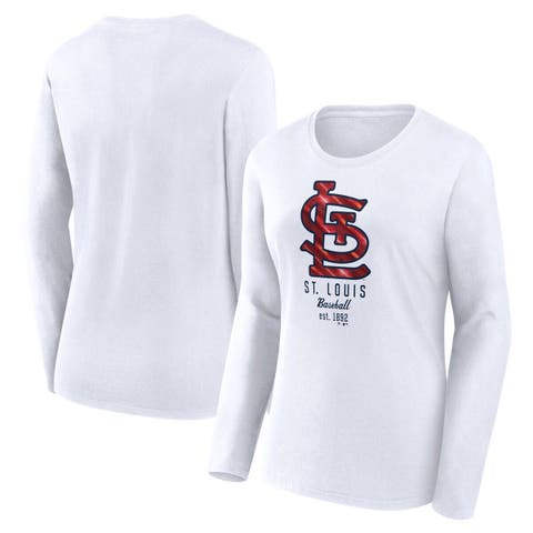 Women's Fanatics Branded  White St. Louis Cardinals Lightweight Fitted Long Sleeve T-Shirt