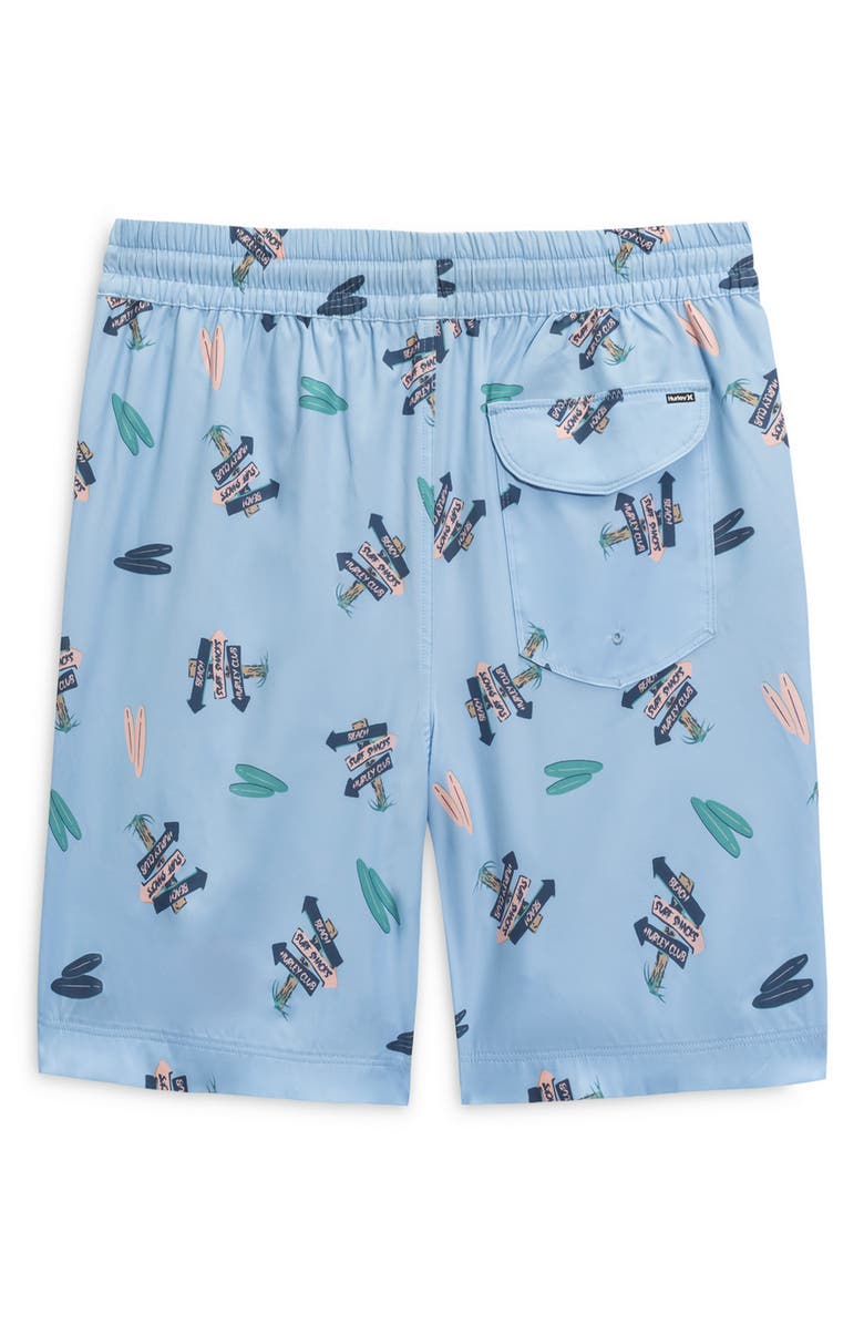 Hurley Roadsign Volley Swim Trunks, Alternate, color, Mystic Blue