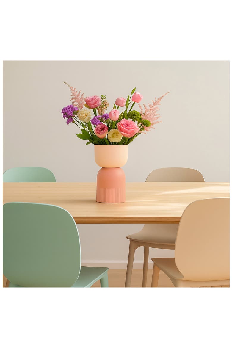 Medium Flip Ceramic Vase, Alternate, color, PINK/ CORAL