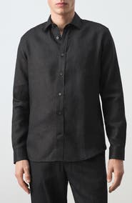 MANGO x Casper Ruud Regular Fit Linen Button-Up Shirt