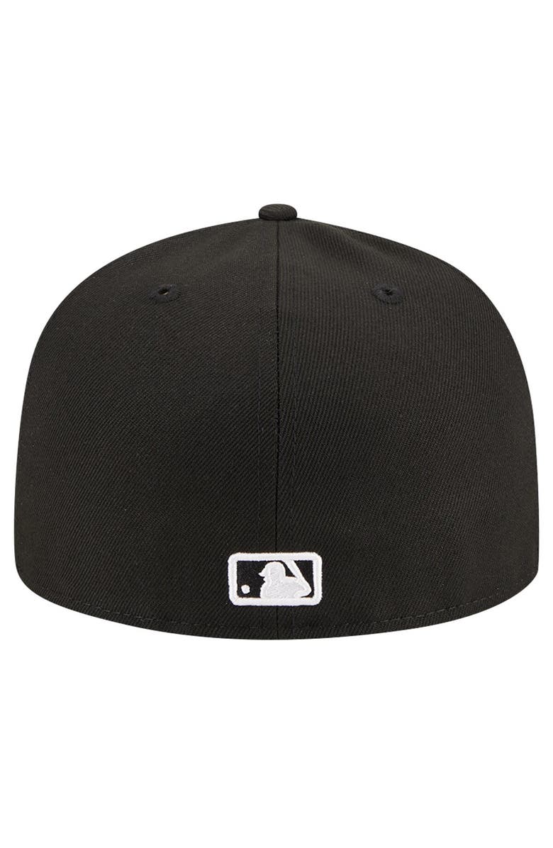 New Era Men's New Era Black Cleveland Guardians Logo 59FIFTY Fitted Hat, Alternate, color, Black