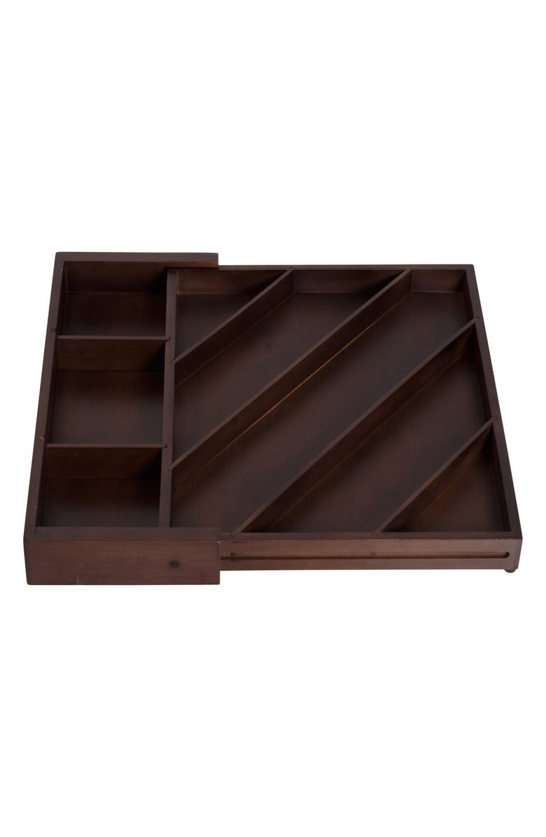 HONEY-CAN-DO Bamboo Diagonal Drawer Organizer, Main, color,