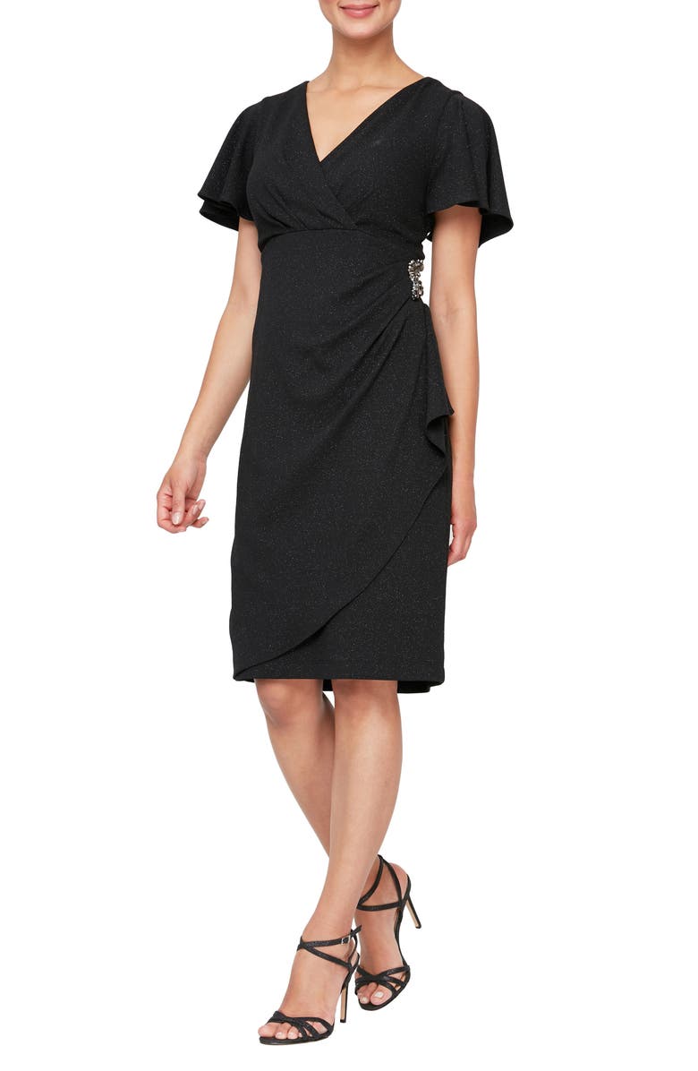 SL FASHIONS SLNY Surplice Neck Sheath Dress, Main, color, 