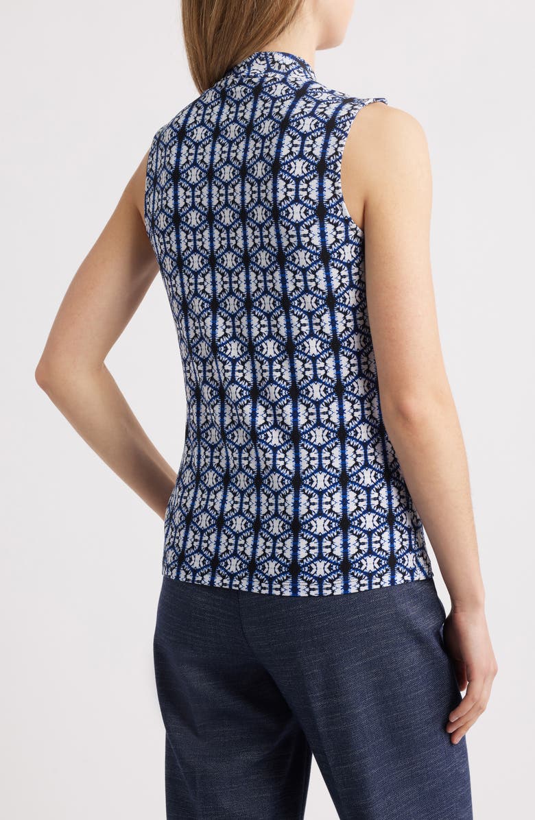 Anne Klein Print Shirred Faux Wrap Top, Alternate, color, 