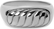 Argento Vivo Sterling Silver Textured Signet Ring