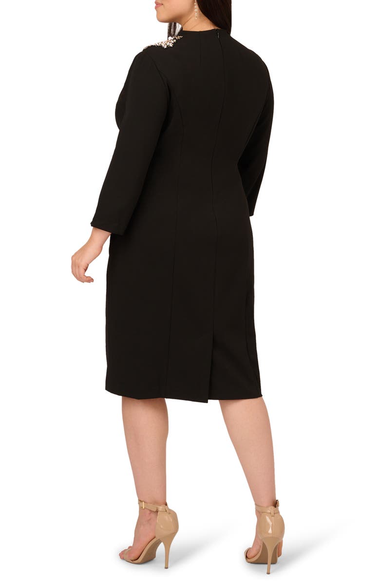 Adrianna Papell Floral Embellished Sheath Dress, Alternate, color, Black