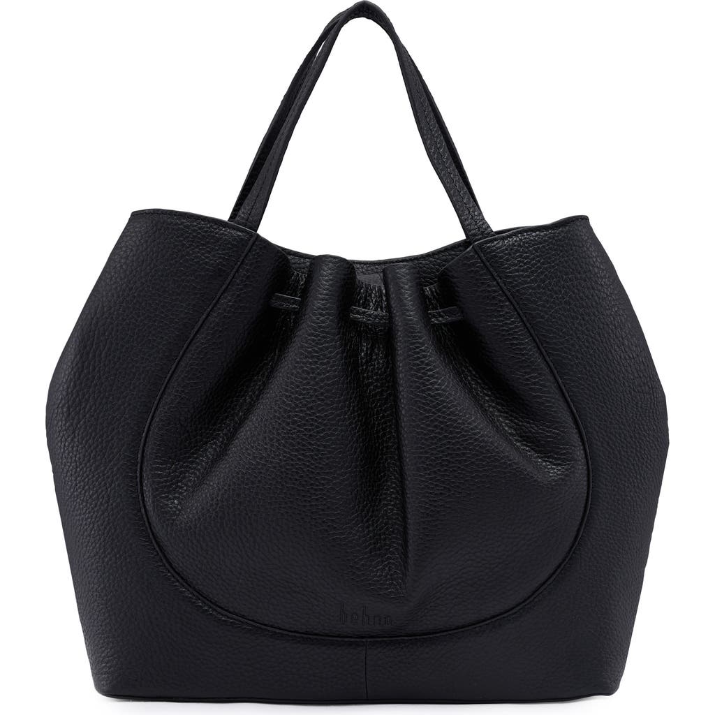 behno Katrina Pebble Leather Satchel in Black Leather at Nordstrom