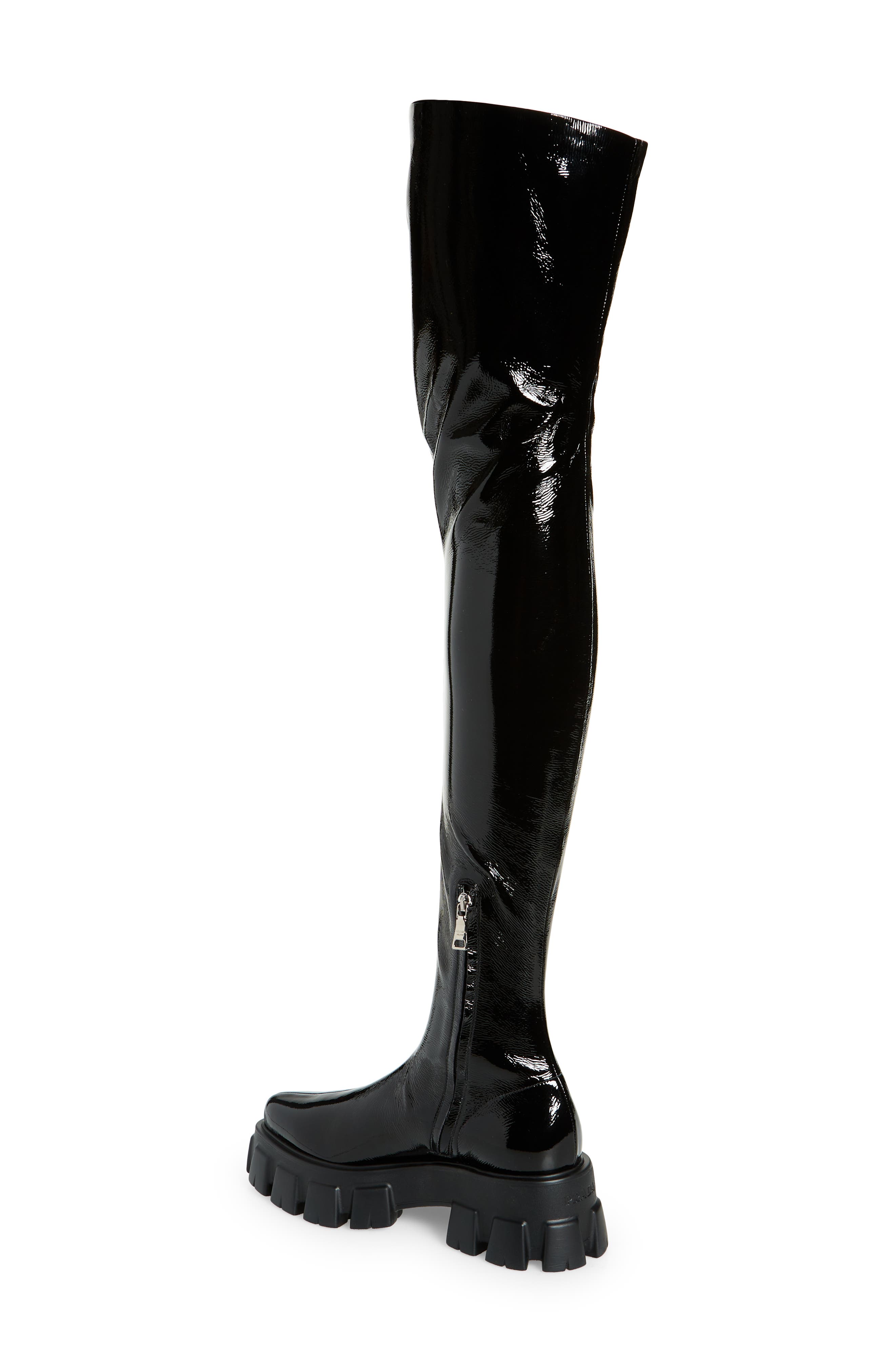 Prada Monolith Sharp Over the Knee Boot, Alternate, color, 