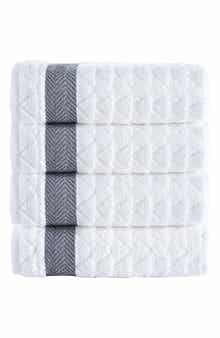 Brooks Brothers Herringbone Cotton 4-Pack Hand Towels