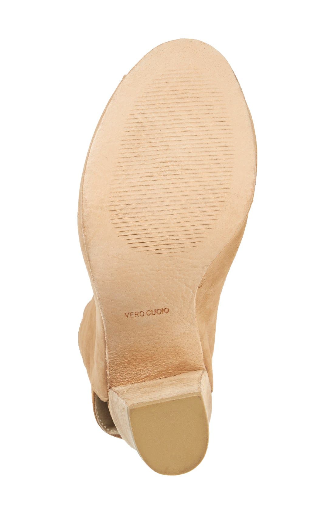 'Golden Road' Open Toe Bootie, Alternate, color, NATURAL LEATHER