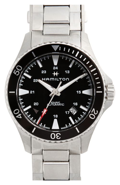 Hamilton Khaki Automatic Bracelet Watch, 40mm in Silver/Black/Silver at Nordstrom