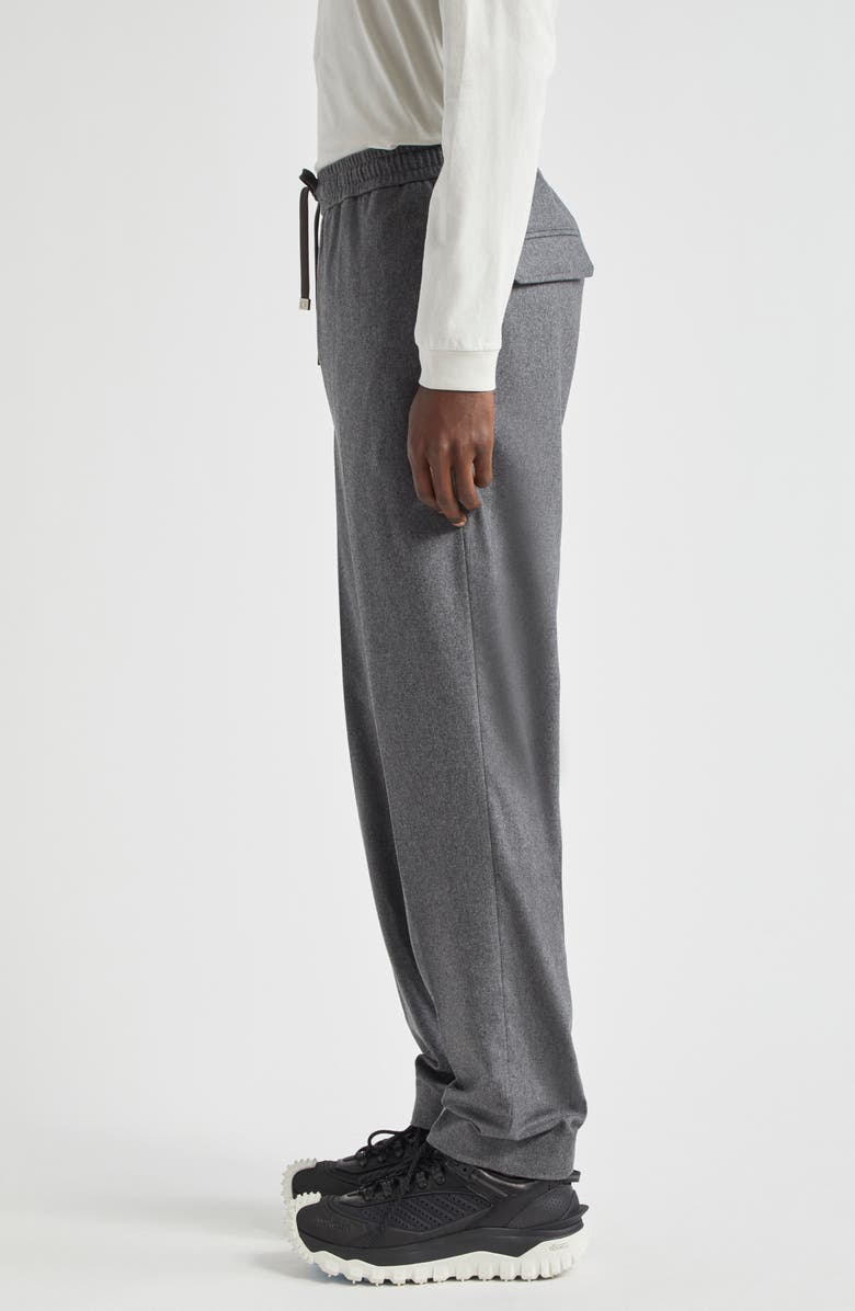 Moncler Sportivo Nylon & Cashmere Drawstring Pants, Alternate, color, Dark Gray