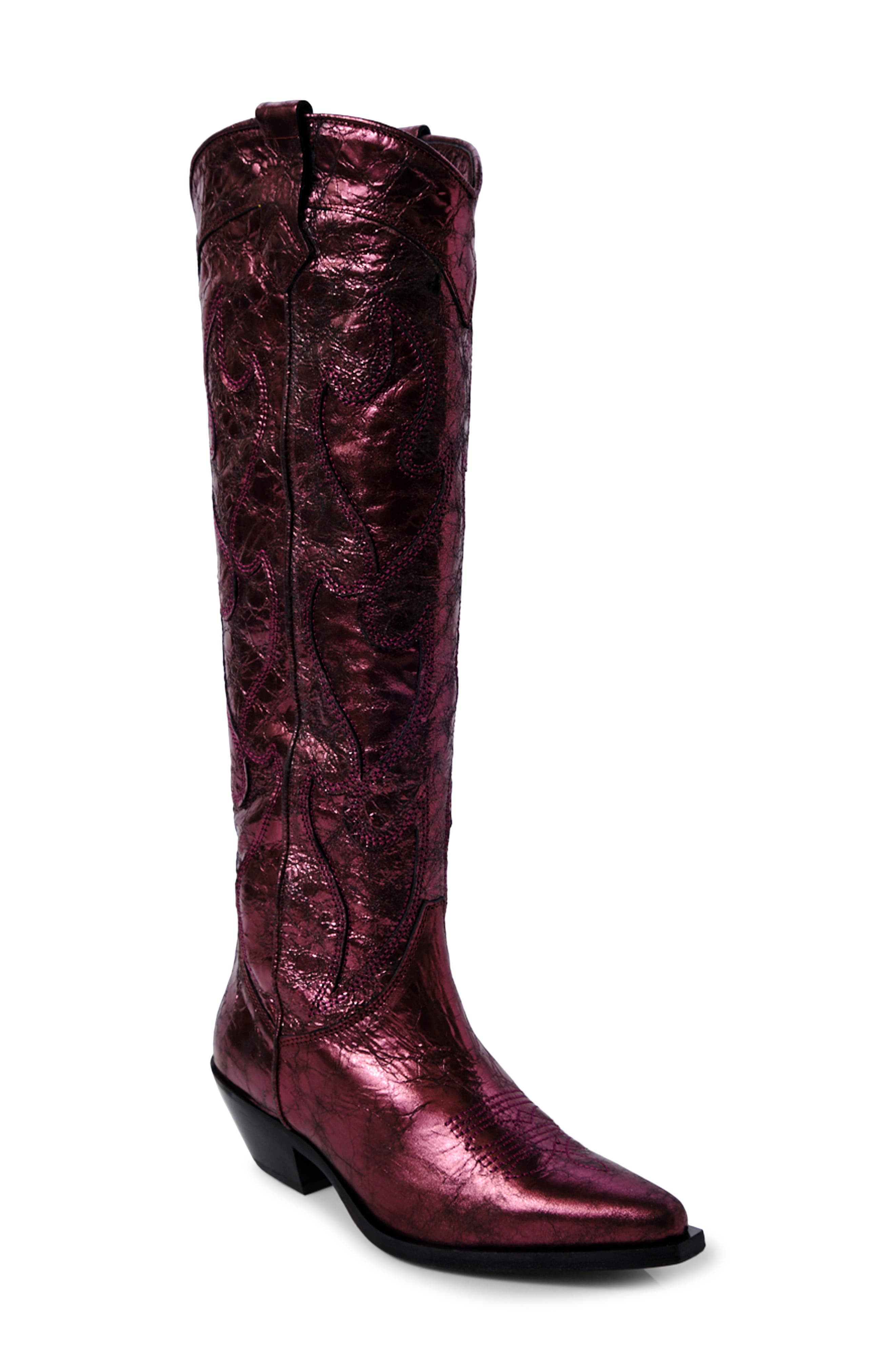 Free People Moody Metallic Western Boot, Main, color, 