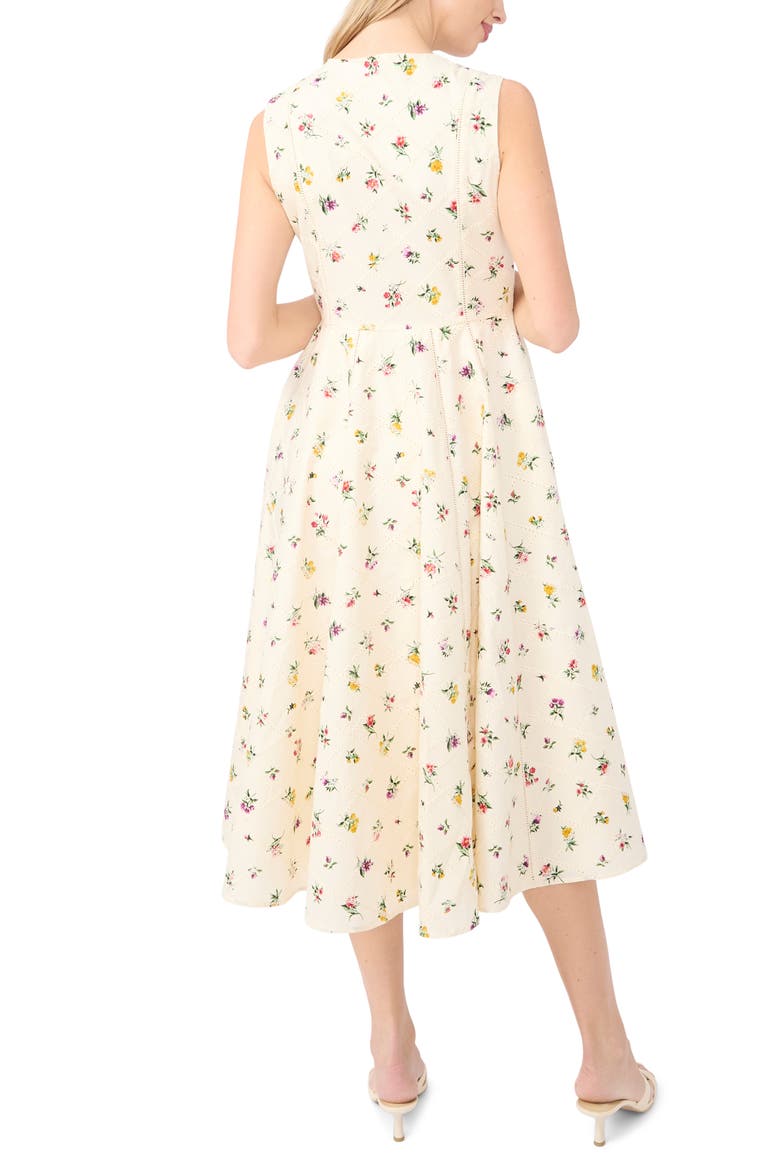 Joanne Floral Print Midi Dress, Alternate, color, VANILLA ICE