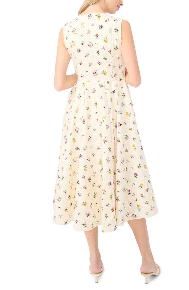 Ted Baker Joanne Floral Print Midi Dress, Alternate, color, Vanilla Ice