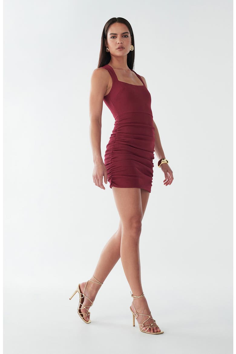Riri Mini Dress, Alternate, color, Burgundy