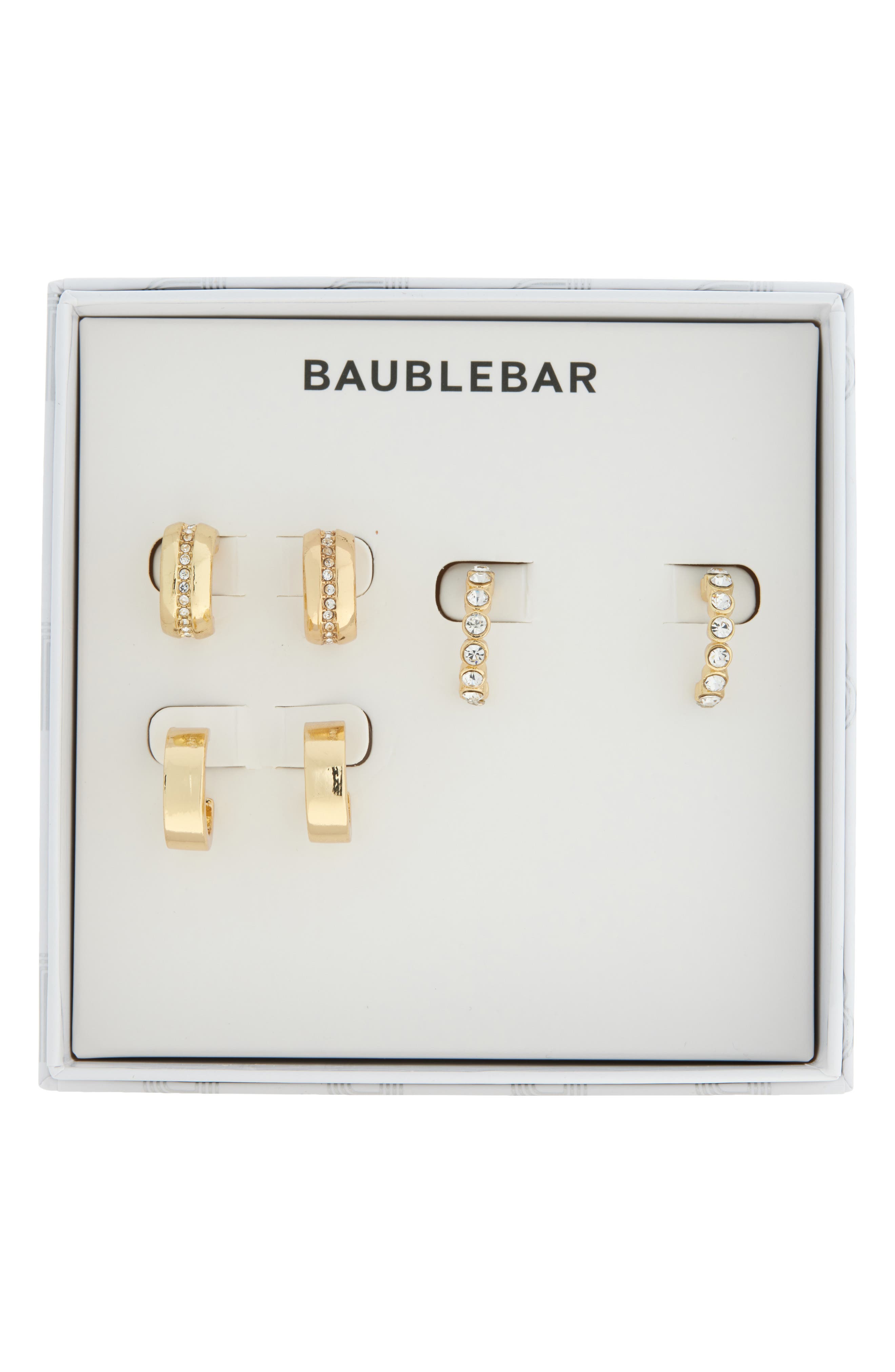 BaubleBar Set of 3 Huggie Hoop Earrings