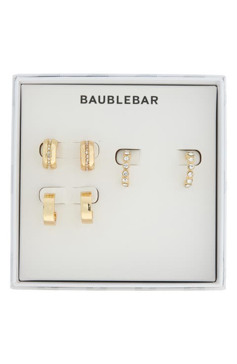 Set of 3 Huggie Hoop Earrings