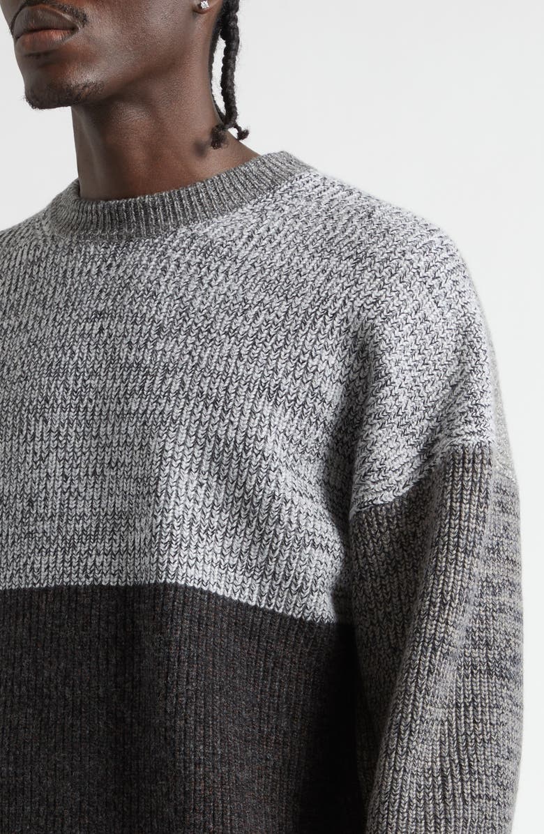 Waste Yarn Project Odd Colorblock Wool Blend Sweater, Alternate, color, Tonal Grey