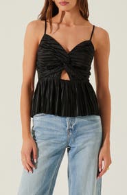 ASTR the Label Twist Front Plissé Camisole