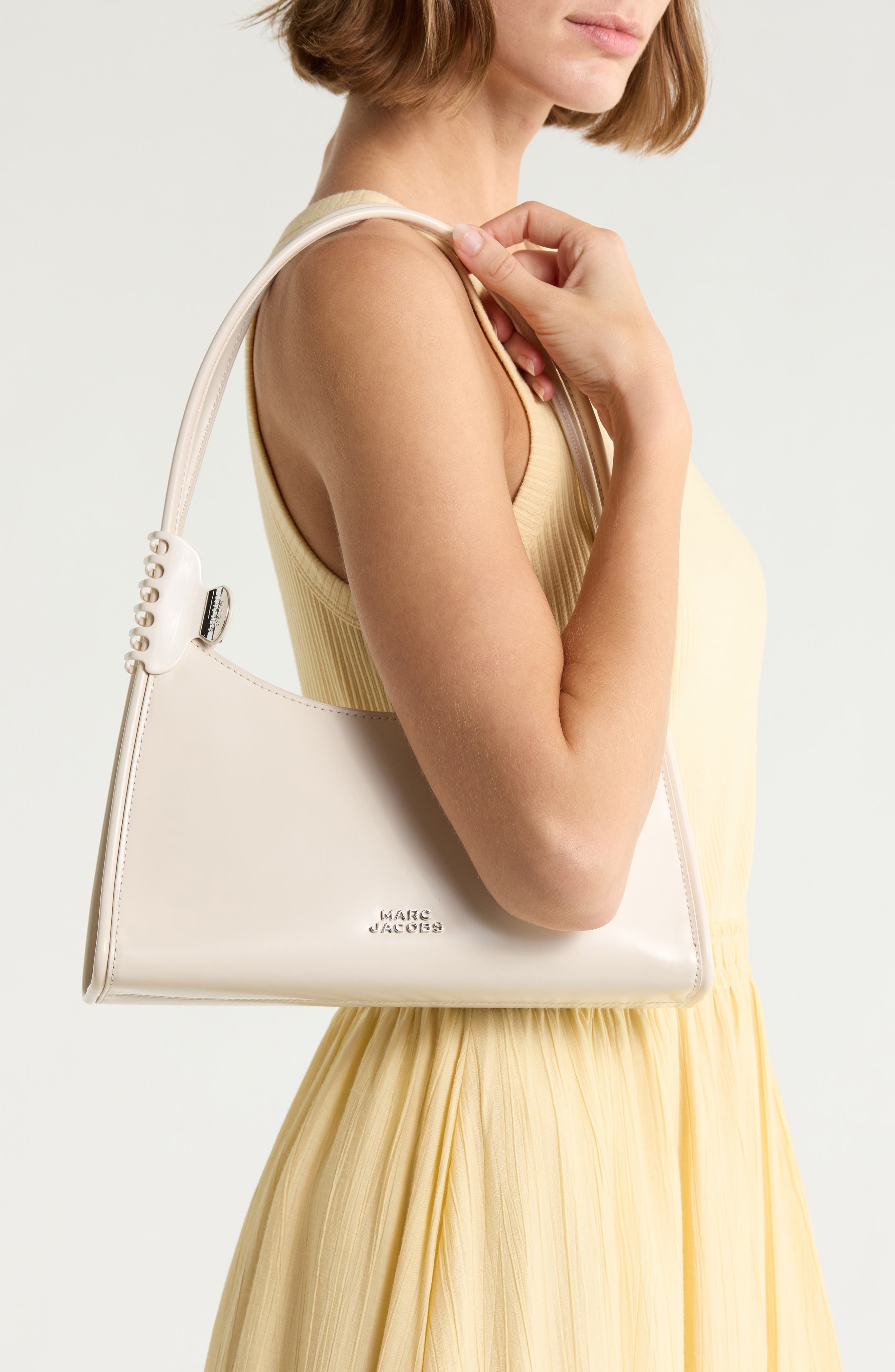The Claw Clip Shoulder Bag, Alternate, color, COTTON WHITE